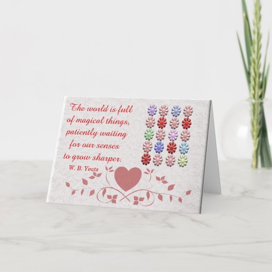 W. B. Yeats - Wenskaart Kaart (Voorkant)