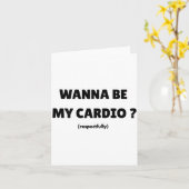 W Be My Daily Cardio Funny Gym Saying (on Back) Kaart (Gele Bloem)