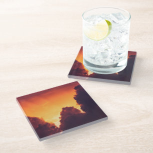 w bij weer glazen onderzetter