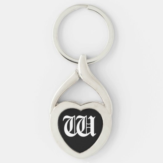 "W" Black Heart Keychain (Voorkant)