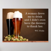 W.C. Fields Beer Quote Poster (Voorkant)