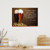W.C. Fields Beer Quote Poster (Keuken)