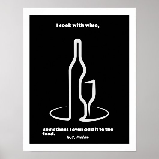 W.C. Fields Wine Quote Poster (Voorkant)