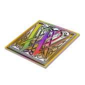 W Celtic Rainbow aangepaste monogram tegel Tegeltje (Zijkant)