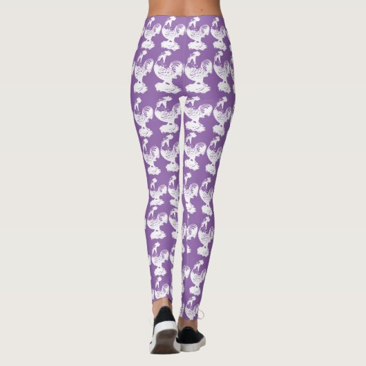W Chinees Lucky Rooster Jaar Zodiac Verjaardag MS Leggings (Achterkant)