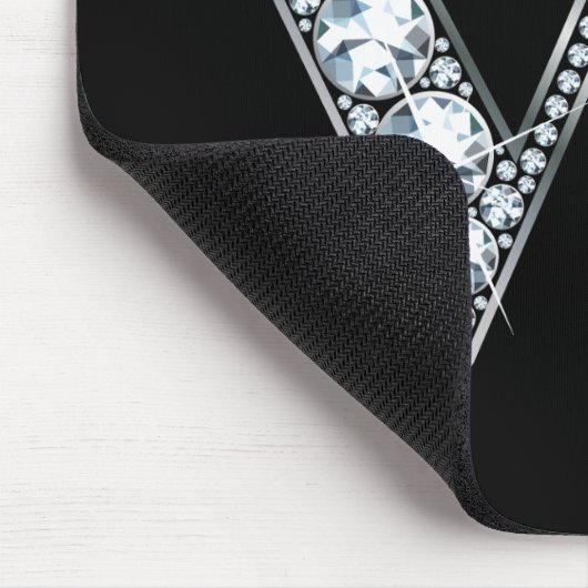 "W" Diamond Bling Mousepad Muismat (Hoek)
