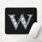 "W" Diamond Bling Mousepad Muismat (Met muis)