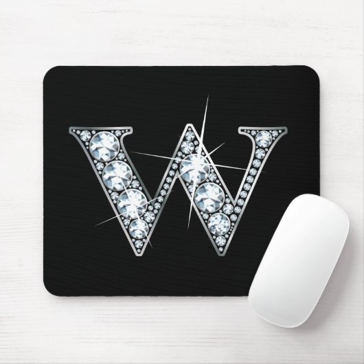 "W" Diamond Bling Mousepad Muismat (Met muis)