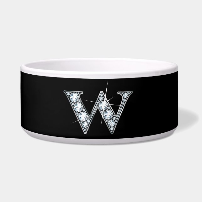 W "Diamond Bling" Pet Bowl Voerbakje (Voorkant)