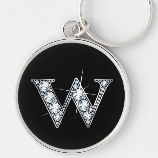 "W" Diamond Bling Sleutelhanger (Voorkant)