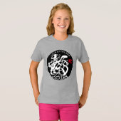 W Dog Papercut Chinees Nieuw aangepast jaar Geboor T-shirt (Voorkant volledig)