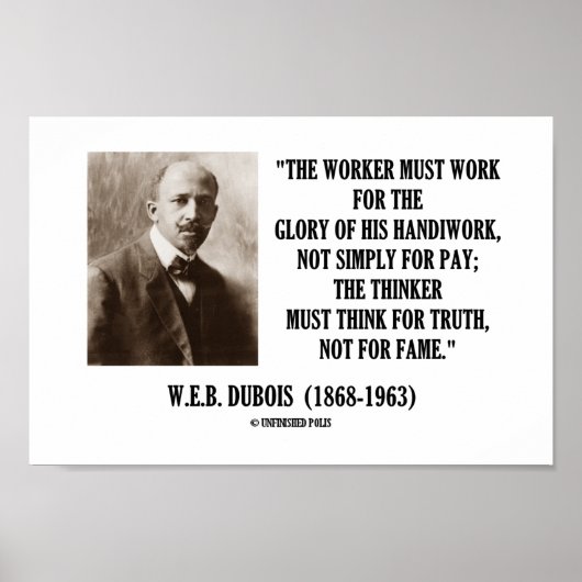 W.E.B. Dubois Worker Must Work Thinker Truth Quote Poster (Voorkant)