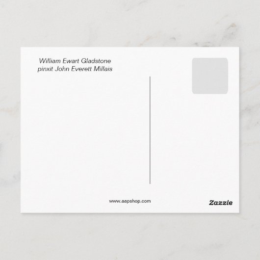 W.E. Gladstone door Millais Briefkaart (Achterkant)