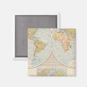 W, E Halbkugel Wereldkaart Magneet (Voorkant / Achterkant)