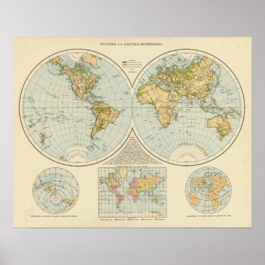 W, E Hemispheres Poster (Voorkant)