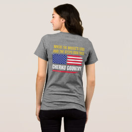 (W-Grey) Amerikaanse vlag / Muziek is hard & Stapp Tri-Blend Shirt