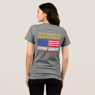 (W-Grey) Amerikaanse vlag / Muziek is hard & Stapp Tri-Blend Shirt