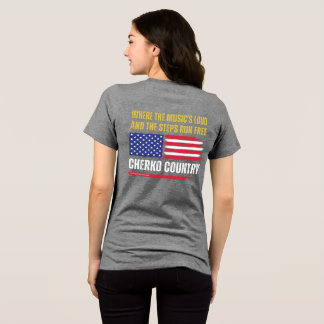 (W-Grey) Amerikaanse vlag / Muziek is hard & Stapp Tri-Blend Shirt