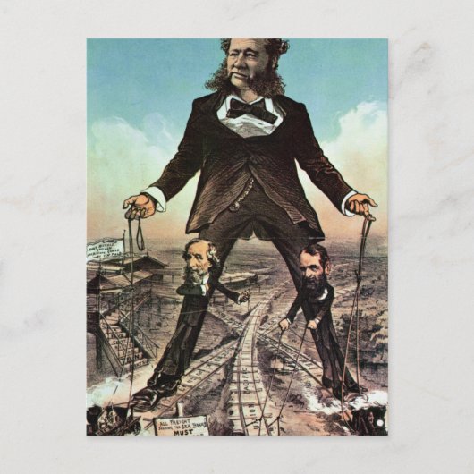 W.H. Vanderbilt als 'Colossus of Roads' Briefkaart (Voorkant)