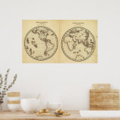W Hemisphere E Hemisphere 2 Poster (Keuken)