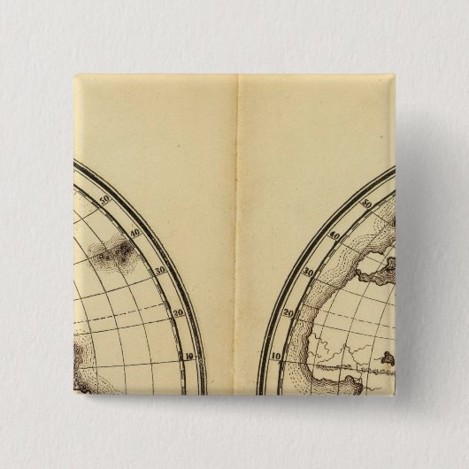 W Hemisphere E Hemisphere 2 Vierkante Button 5,1 Cm (Voorkant)