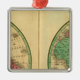 W Hemisphere E Hemisphere Metalen Ornament