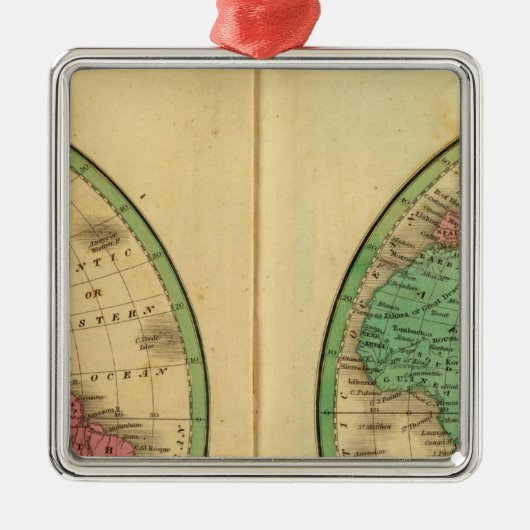 W Hemisphere E Hemisphere Metalen Ornament (Voorkant)