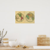 W Hemisphere E Hemisphere Poster (Keuken)