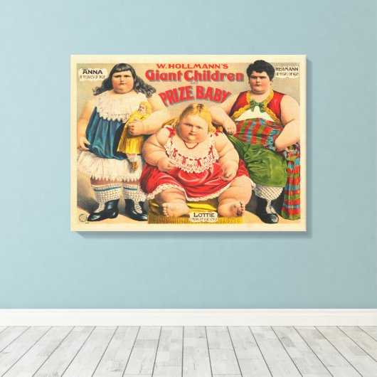 W. Hollmann's Giant Children en Prize Baby. Canvas Afdruk (Insitu (Houten vloer))