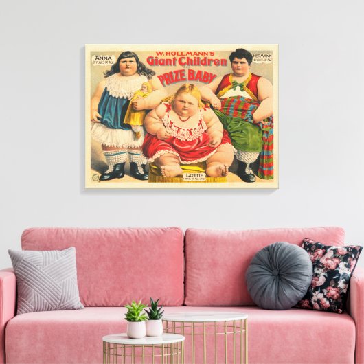 W. Hollmann's Giant Children en Prize Baby. Canvas Afdruk (Insitu (Woonkamer))