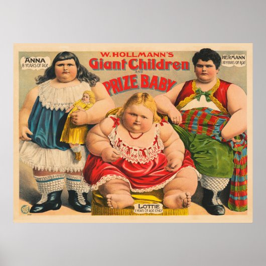 W. Hollmann's Giant Children en Prize Baby. Poster (Voorkant)