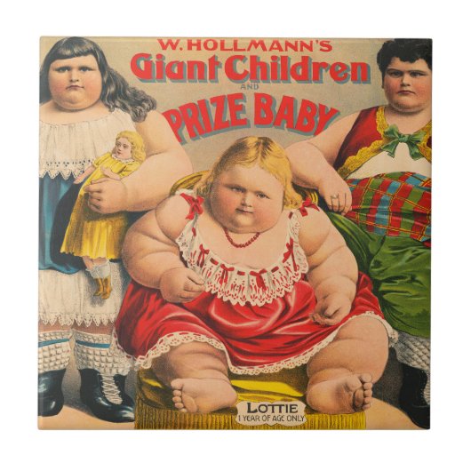 W. Hollmann's Giant Children en Prize Baby. Tegeltje (Voorkant)