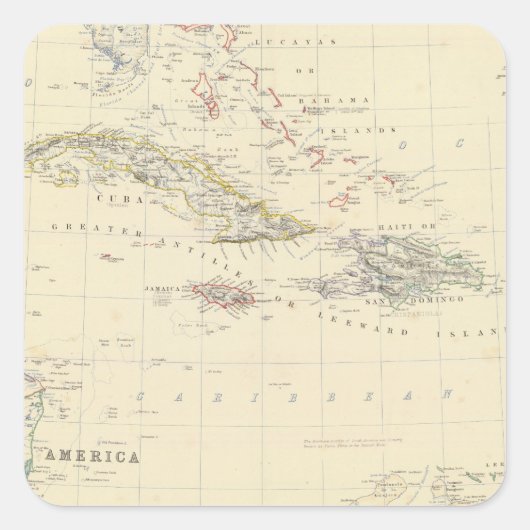 W India is, Cent America Vierkante Sticker (Voorkant)