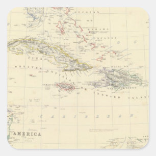 W India is, Cent America Vierkante Sticker