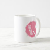 W Initiaal Floral Monogram Koffiemok (Voorkant rechts)