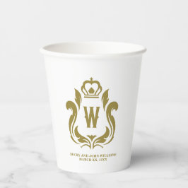 W Initiaal Gold Crest Paper cup Papieren Bekers