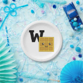 W is voor Waffle Papieren Bordje (Feest)