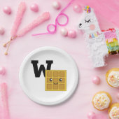 W is voor Waffle Papieren Bordje (Feest)