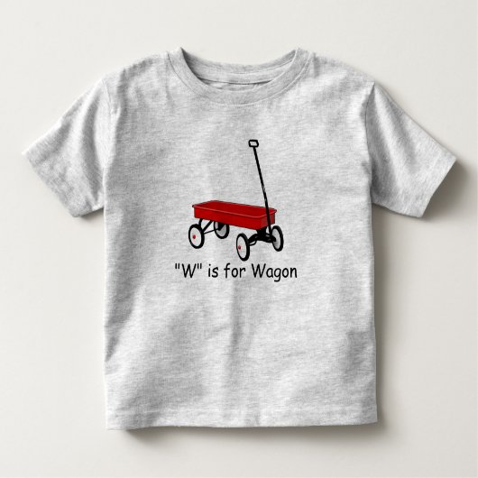 W is voor Wagon Leer om te Spelen Kinder Shirts (Voorkant)