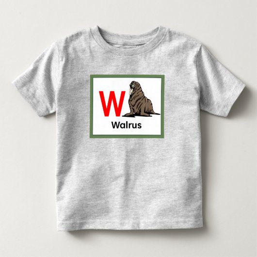 W is voor Walrus Kinder Shirts (Voorkant)