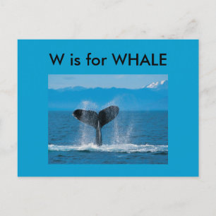 "W" is voor walvisalfabet Flashcard Briefkaart