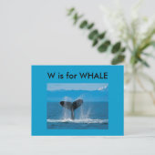 "W" is voor walvisalfabet Flashcard Briefkaart (Staand voorkant)