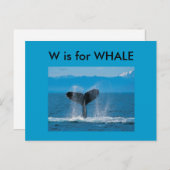 "W" is voor walvisalfabet Flashcard Briefkaart (Voorkant / Achterkant)