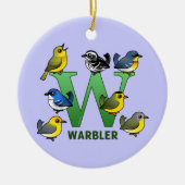 W is voor Warbler Keramisch Ornament (Voorkant)