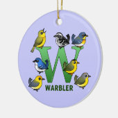 W is voor Warbler Keramisch Ornament (Links)
