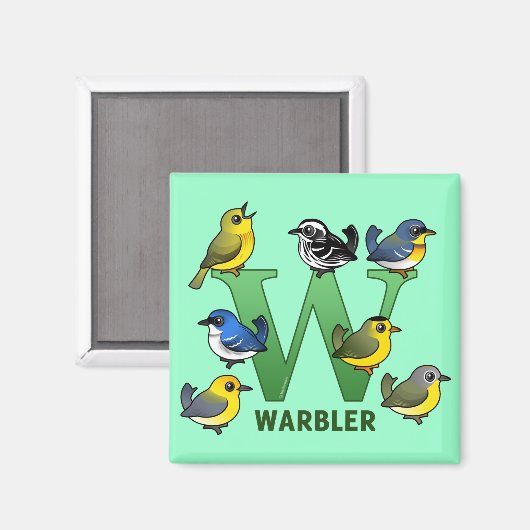 W is voor Warbler Magneet (Voorkant / Achterkant)