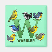W is voor Warbler Magneet (Voorkant)