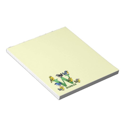 W is voor Warbler Notitieblok (Schuin)