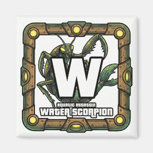 W is voor Water Schorpioen – GTA Stijl ABC Leren Magneet