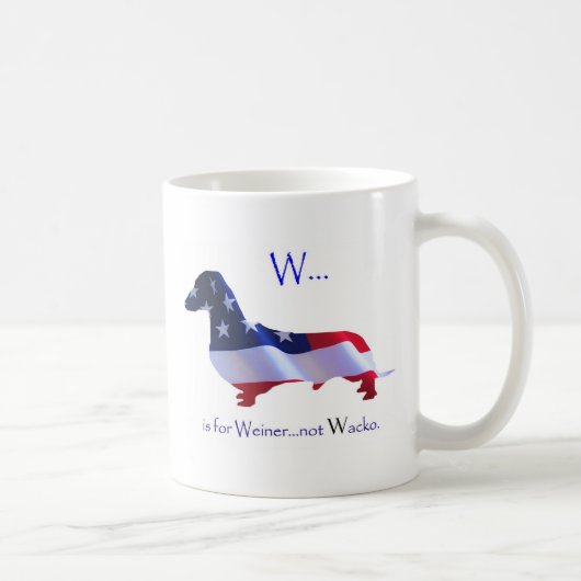 W is voor Weiner-Mok Koffiemok (Rechts)